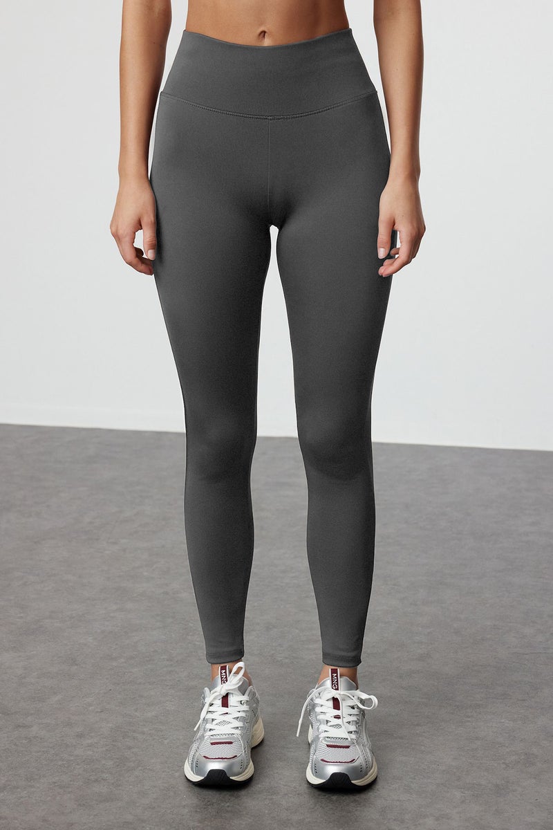 trendyol Anthracite Wide Waist Elastic Extra Shaping Full Length Knitted Sports Tights - Image 3