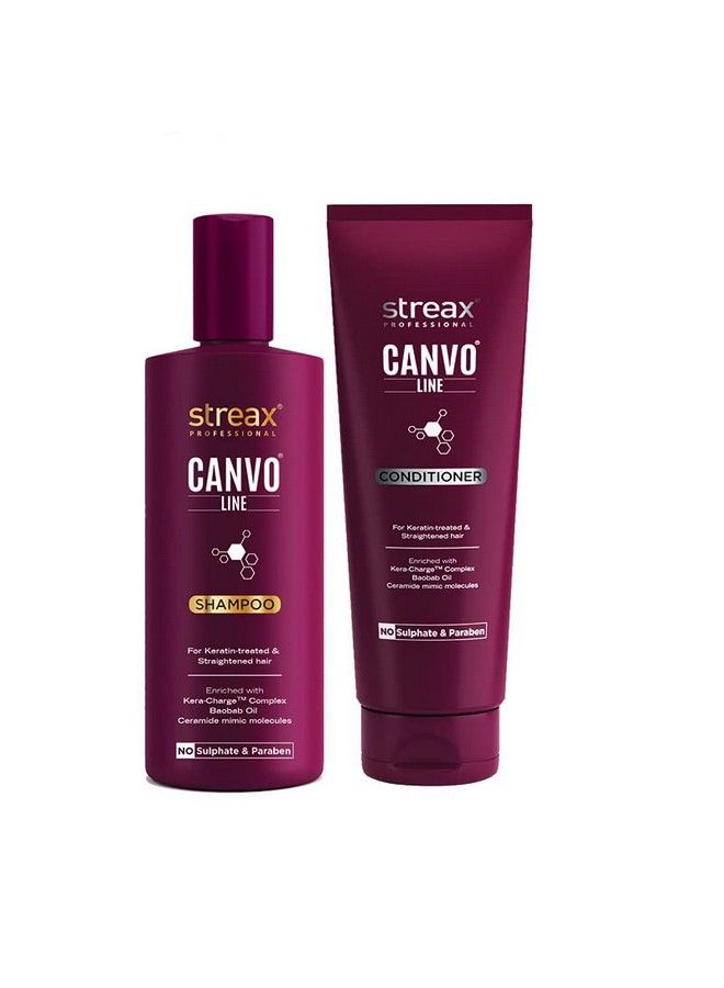 Streax Professional Canvoline Shampoo 300Ml & Conditioner 240 Ml Combo Pack Of 2 (For Straightening Hair) - Image 1