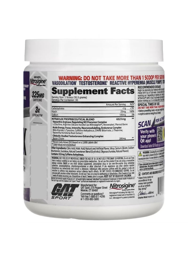 GAT SPORT GAT NITRAFLEX Pre-Workout Powder | High-Intensity Energy, Focus, Muscle Pump | Creatine-Free | Grape Flavour | 30 Servings - Image 2
