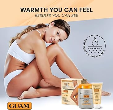 guam GUAM FIR Seaweed Mud Anti Cellulite Treatment Tourmaline Cellulite Cream Gel Set Body Leg Tummy Tightening Duo 1kg Hot Body Warp Cellulite Remover 250ml Slimming Mud Gel Skin Firming Cream - Image 2
