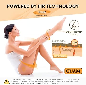 guam GUAM FIR Seaweed Mud Anti Cellulite Treatment Tourmaline Cellulite Cream Gel Set Body Leg Tummy Tightening Duo 1kg Hot Body Warp Cellulite Remover 250ml Slimming Mud Gel Skin Firming Cream - Image 5