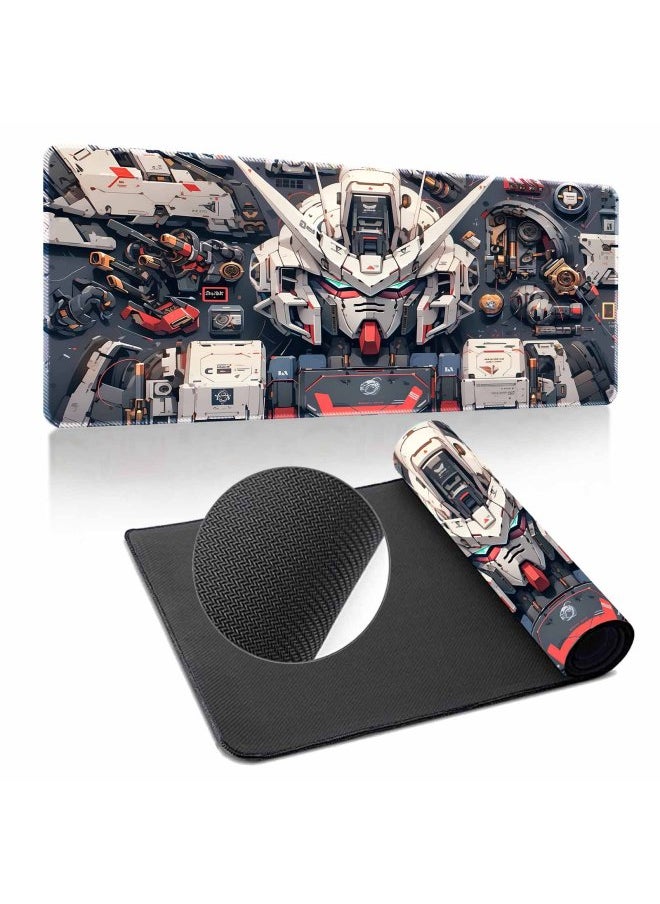 Generic - Gundam Mouse Pad Oversized Machine Warfare Boys Science And Technology Sense Computer Keyboard Pad Learning Games Dormitory Non-Slip Table Pad-Color:300*800*4mm-Pattern:Up To ① Paragraph One - Image 1