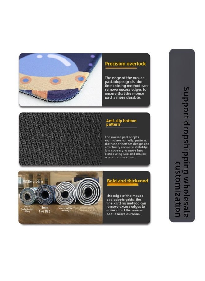 Generic - Gundam Mouse Pad Oversized Machine Warfare Boys Science And Technology Sense Computer Keyboard Pad Learning Games Dormitory Non-Slip Table Pad-Color:300*800*4mm-Pattern:Up To ① Paragraph One - Image 1
