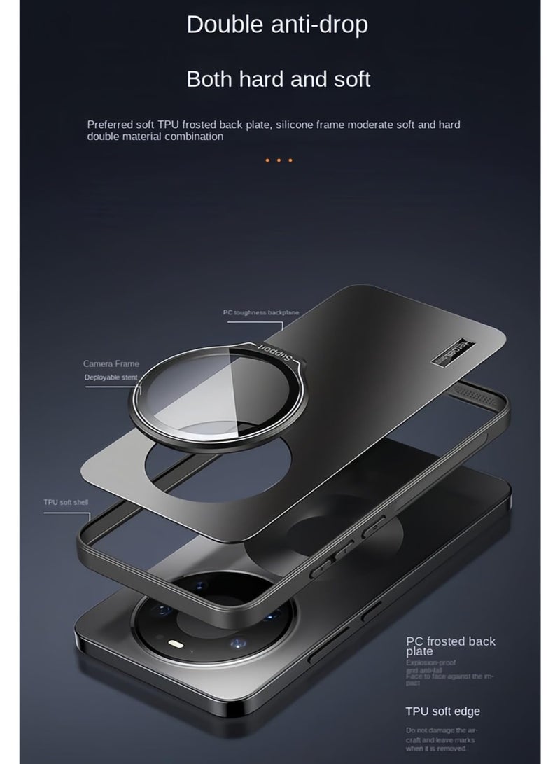 general Case Compatible with Huawei Mate 80 Pro Max, Ultra-thin Matte Hard PC Phone Case with Camera Lens Cover, [Support Magnetic Car Holder] Case with Camera Stand - Image 4