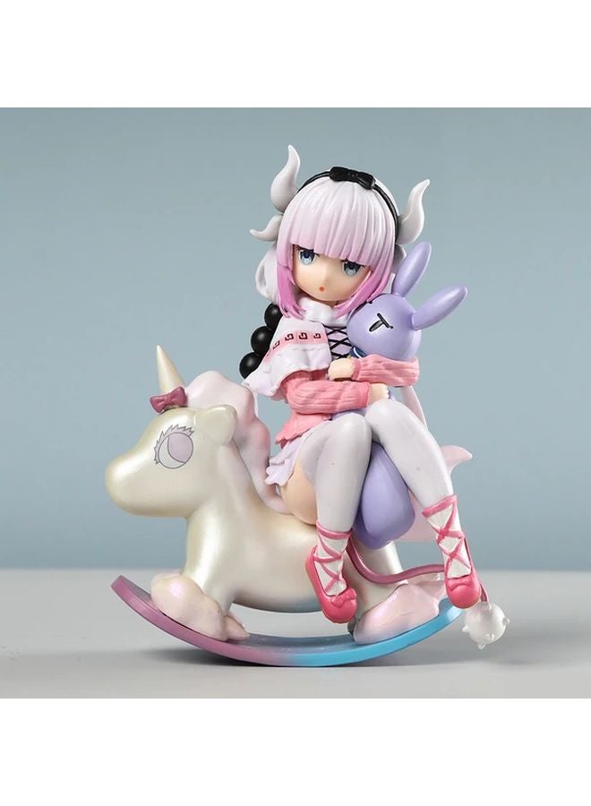 5.12 Inch Anime Girl on Unicorn Plush Statue PVC Collectible Figure Pink Hair Purple Accents Ideal Hobbyist Gift - Image 2