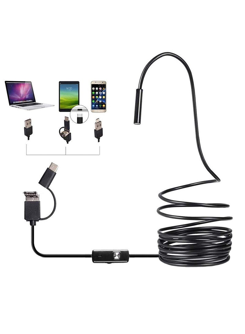 GENNEXT 3-in-1 IP67 waterproof USB Type-C + microUSB + USB HD 6 LED endoscope camera Android mobile phone, tablet, PC, laptop - Image 4