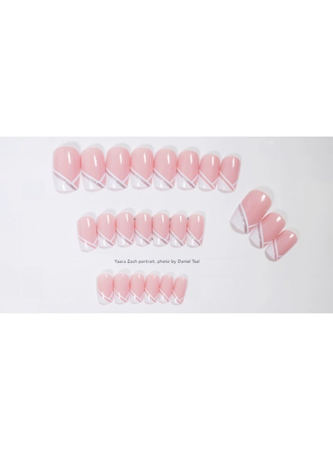 Goolsky Timeless Oblique French Short Square Press-On Nails - Glossy Daily Formal Occasions - Image 3