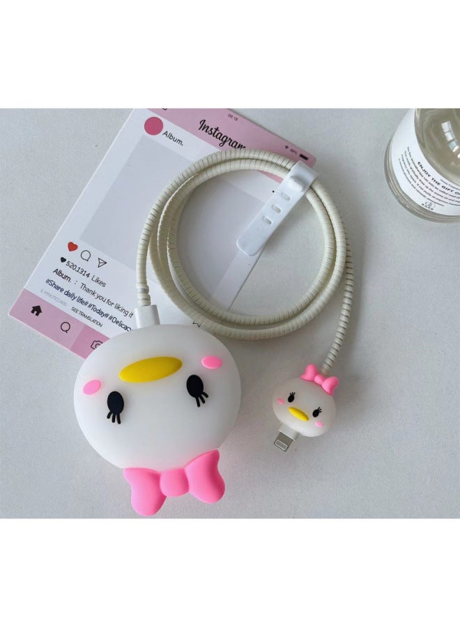 Beauenty 2024 Cartoon British Rules 20W Fast Charging Head Protective Cover For Apple 20WPD Charger Folding Three-plug-Specifications:Daisy 4-piece Set - Image 1