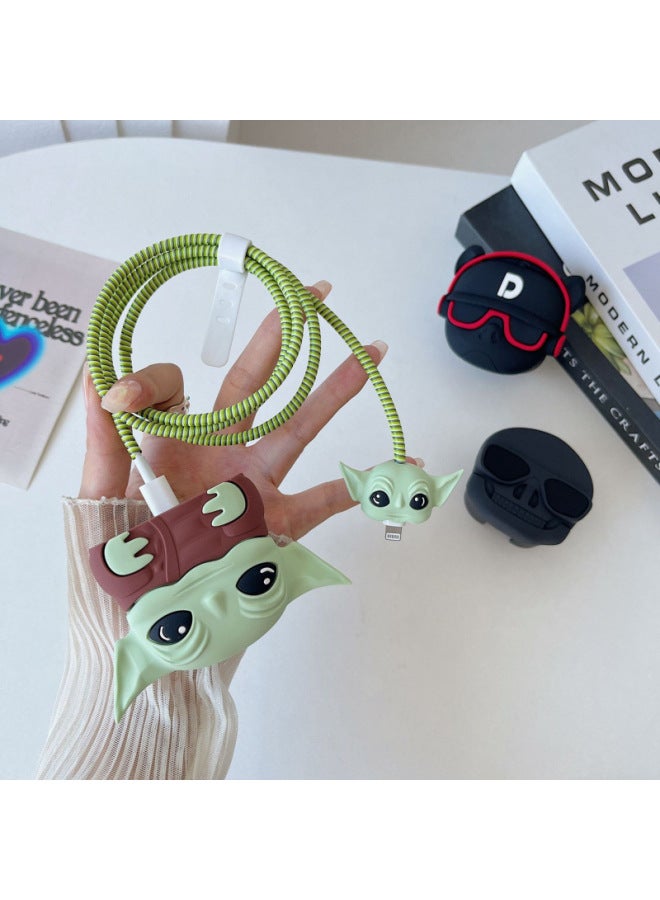 Beauenty 2024 Cartoon British Rules 20W Fast Charging Head Protective Cover For Apple 20WPD Charger Folding Three-plug-Specifications:Daisy 4-piece Set - Image 4