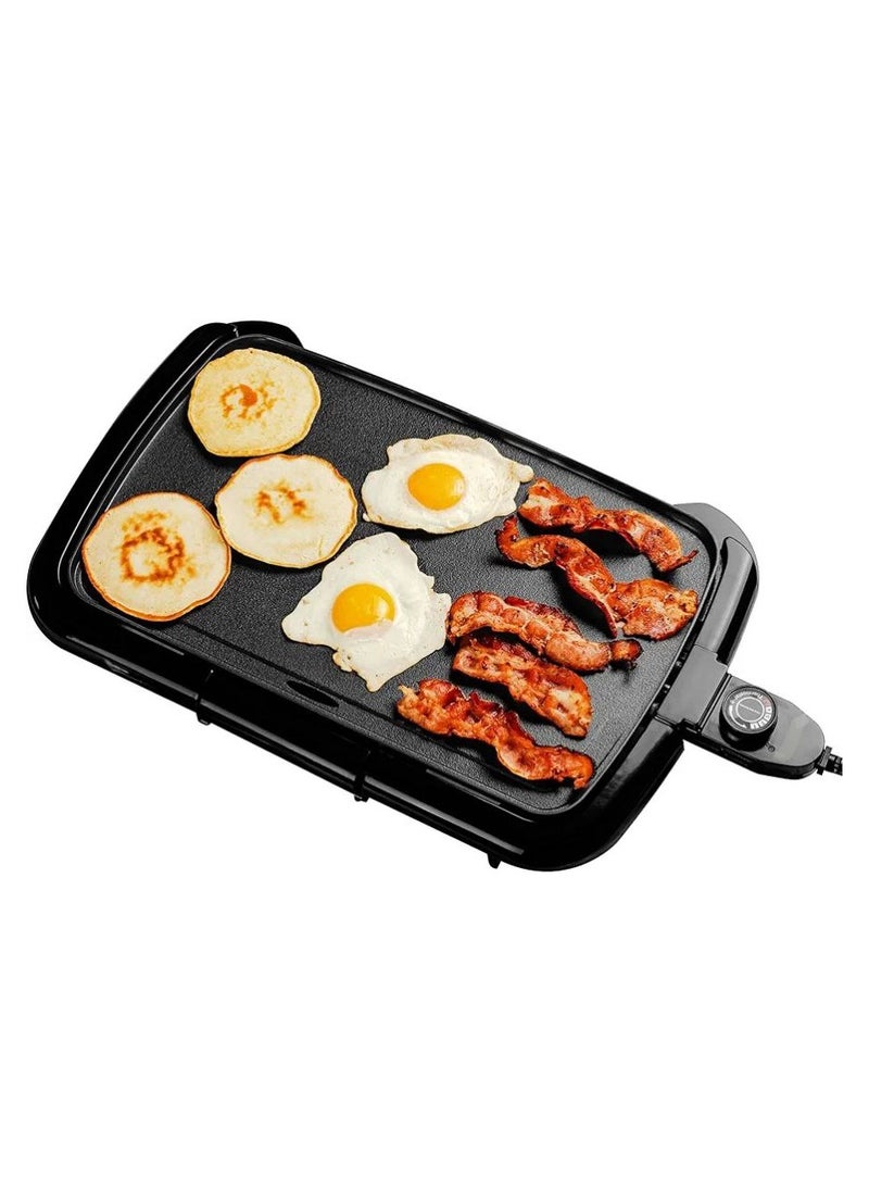Generic Electric Griddle With Flat Non-Stick Cooking Surface Adjustable Thermostat Essential Indoor Grill For Instant Breakfast Pancakes Burgers Eggs  - Image 1