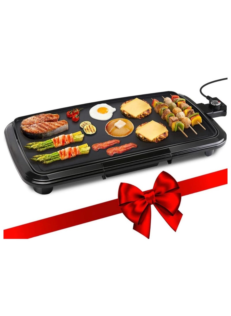 Generic Electric Griddle With Flat Non-Stick Cooking Surface Adjustable Thermostat Essential Indoor Grill For Instant Breakfast Pancakes Burgers Eggs  - Image 2