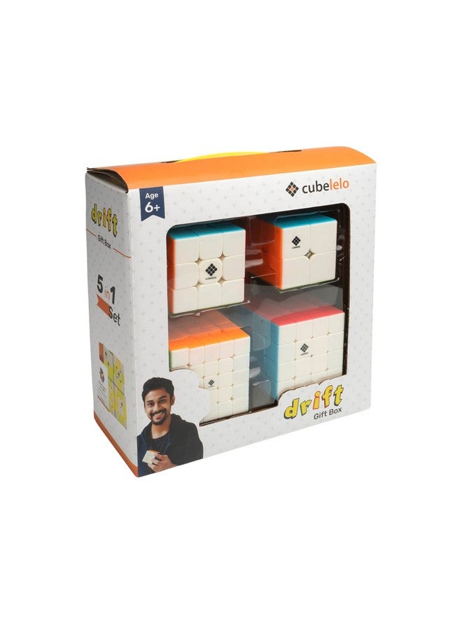 Cubelelo Drift 5-In-1 Gift Box | 2X2, 3X3, 4X4, 5X5 And Secret Tutorial For Cubes Guide Book | Suitable For Kids And Adults | Magic Speedy Stress Buster Brainstorming Puzzle Multicolor Combo Set - Image 1