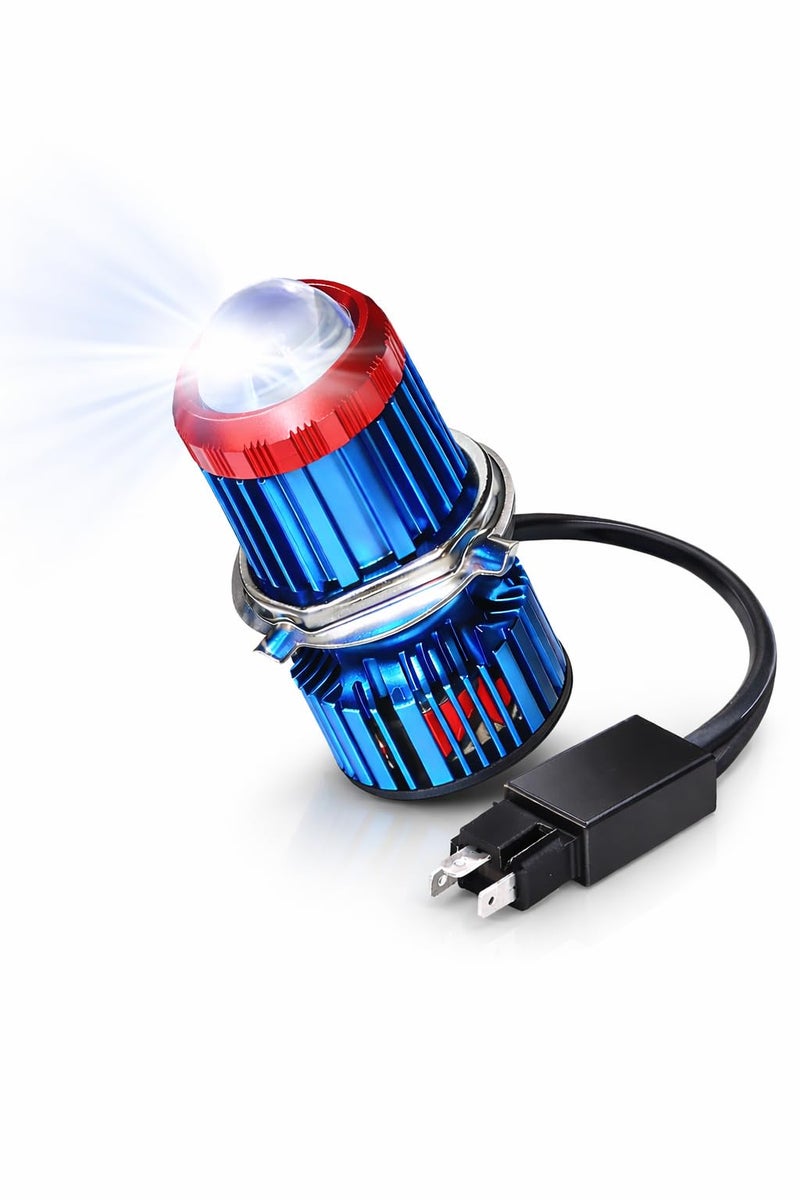OBEROI'S TRADERS Super Bright H4 Fitting Cyt Led Headlight Bulb | Dual Color | High And Low Beam | Lens Projector Headlamp Bulb With Cooling Fan For All Bikes & Scooters - Image 1