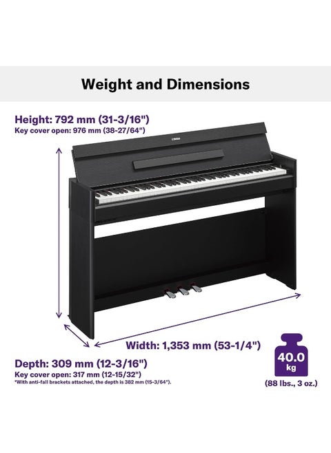 Yamaha YDPS55 Arius Series Slim Digital Console Piano, White