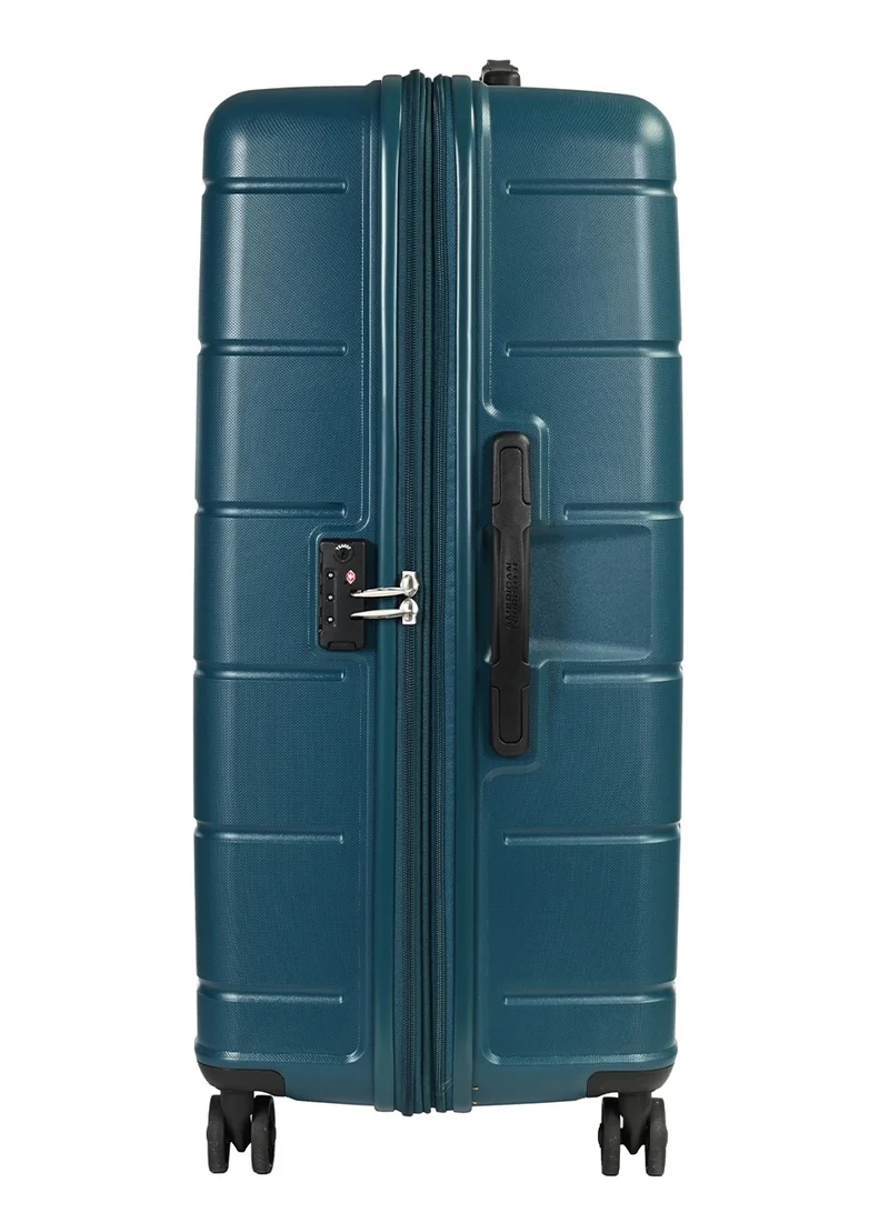 AMERICAN TOURISTER  Hundo Suitcase V2, Check-In Size 81 cm / 30 inch, 4 Spinner Wheels, Hard Top, PP, Deep Teal|Spacious Interior|TSA Combination Lock|Expandable - 3 Years International Warranty  | Best Price UAE