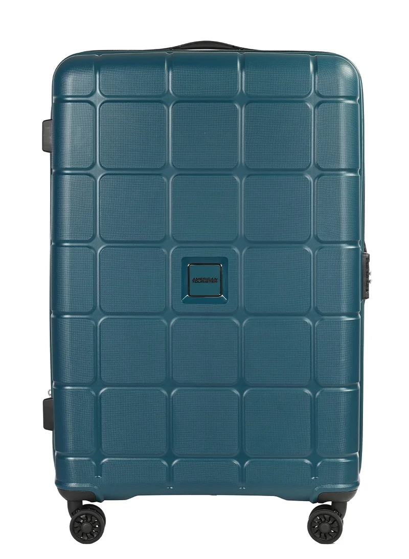 AMERICAN TOURISTER  Hundo Suitcase V2, Check-In Size 81 cm / 30 inch, 4 Spinner Wheels, Hard Top, PP, Deep Teal|Spacious Interior|TSA Combination Lock|Expandable - 3 Years International Warranty  | Best Price UAE
