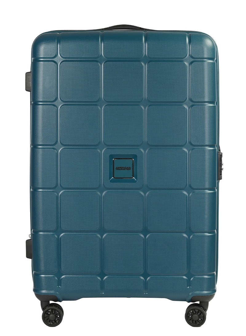 AMERICAN TOURISTER حقيبة هندو V2، حجم تسجيل الوصول 81 سم / 30 بوصة، 4 عجلات دوارة، سطح صلب، PP، لون أخضر غامق - Image 4