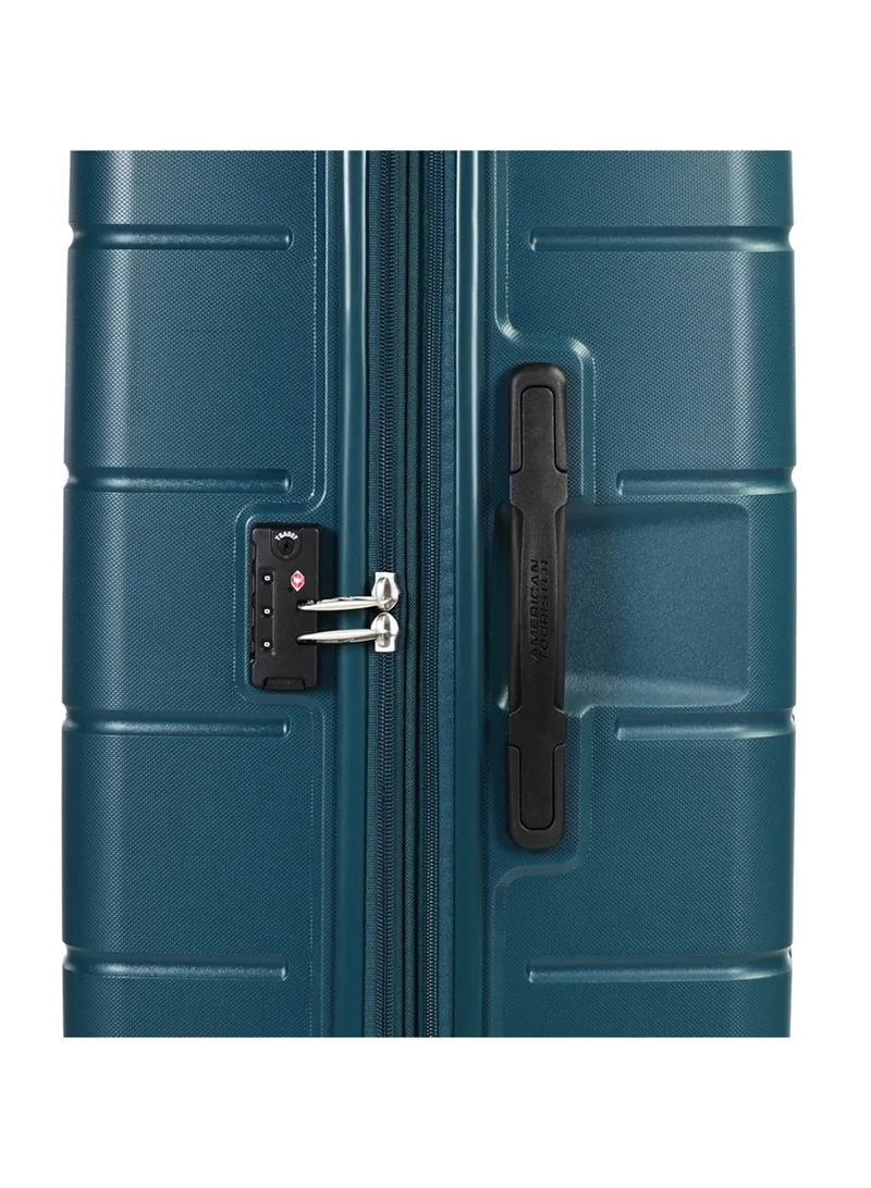 AMERICAN TOURISTER  Hundo Suitcase V2, Check-In Size 81 cm / 30 inch, 4 Spinner Wheels, Hard Top, PP, Deep Teal|Spacious Interior|TSA Combination Lock|Expandable - 3 Years International Warranty  | Best Price UAE