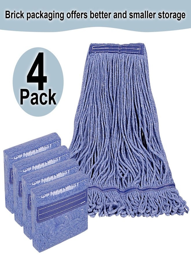 JERIA 4 Pack Heavy Duty Mop Head Replacements,String Mop Head for Commercial,Used for Home,Office and Kitchen,Washable,Reusable Mop - Image 2