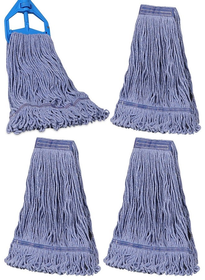 JERIA 4 Pack Heavy Duty Mop Head Replacements,String Mop Head for Commercial,Used for Home,Office and Kitchen,Washable,Reusable Mop - Image 1