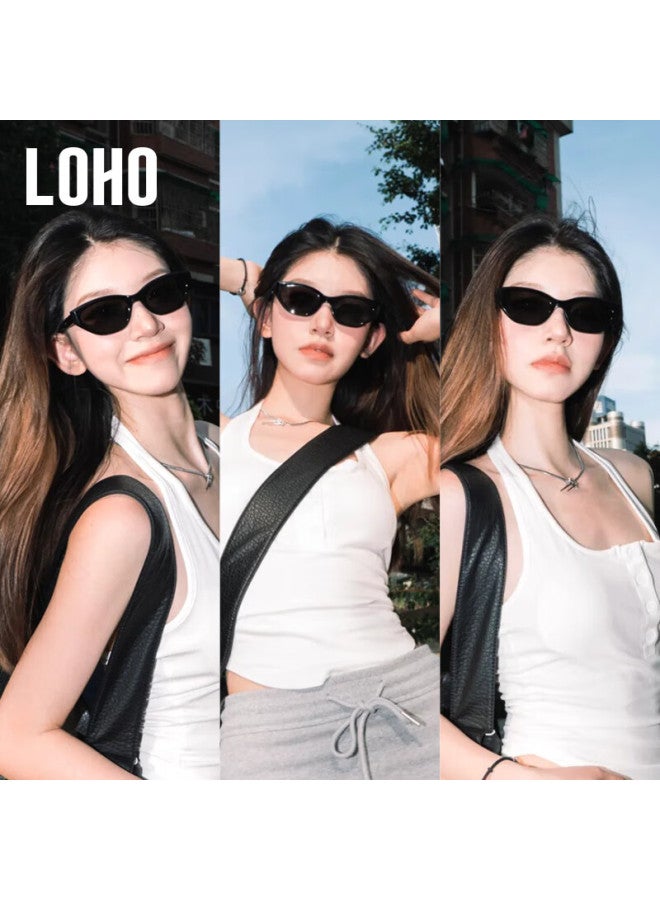 Loho Cat Eye Sungl Women's Narrow Frame Slimming New Lady High-end Fashion Sun Gl Gm Sungl Lh09648 - Image 1