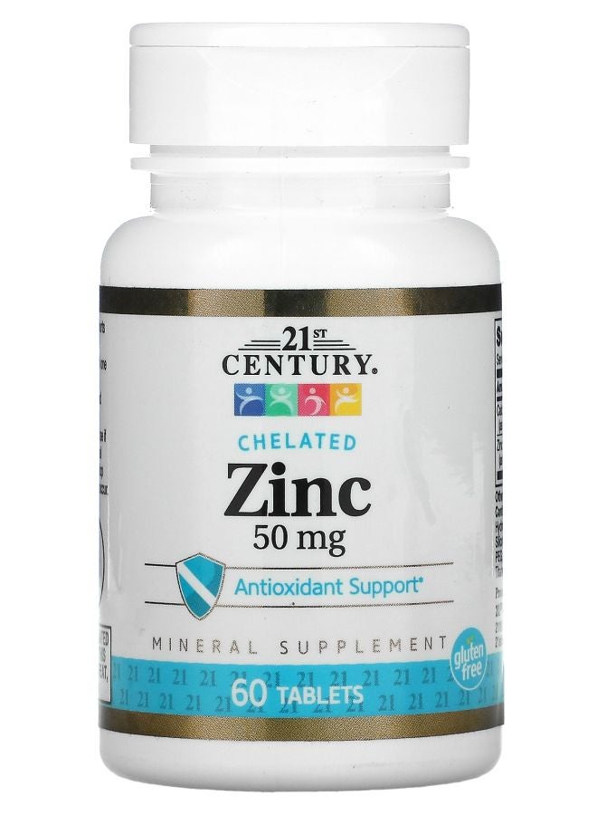 Chelated Zinc 50 mg 60 Tablets