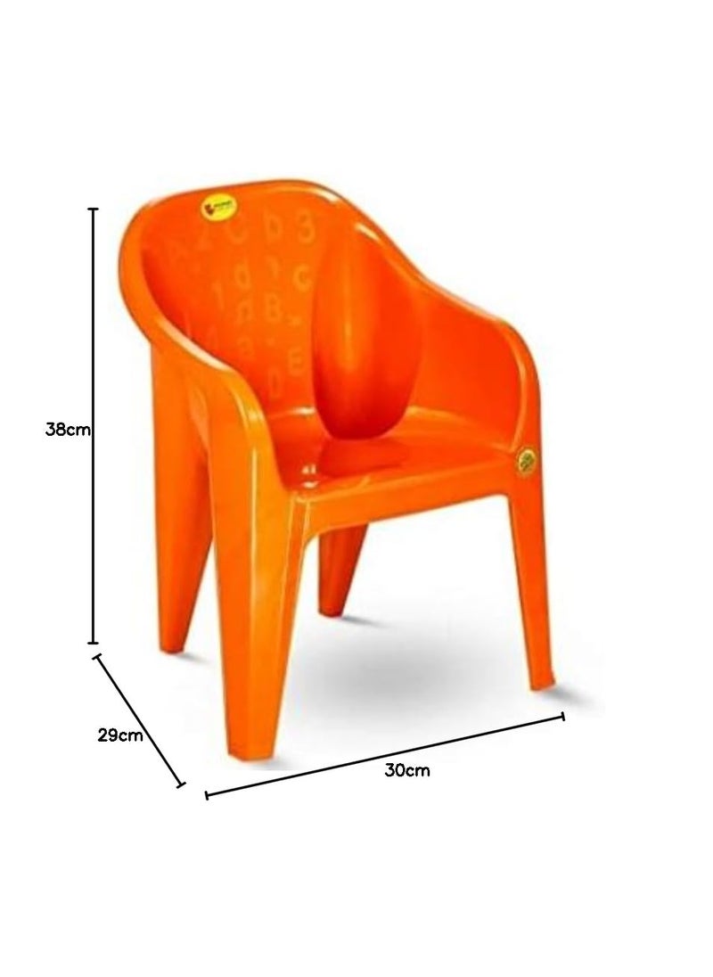 HIGHWAY HIGHWAY Plastic Bluish Kids Chair Strong Durable and Comfortable for HomeSchoolDiningOrange Pack of 1  - Image 2