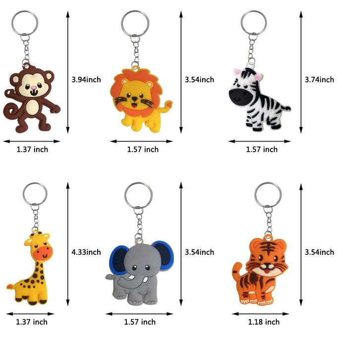 iMagitek 24 Pack Jungle Safari Animal Keychains, Kids Party Bag Fillers, School Carnival Rewards, Jungle Safari Baby Shower Party Favors - Image 5
