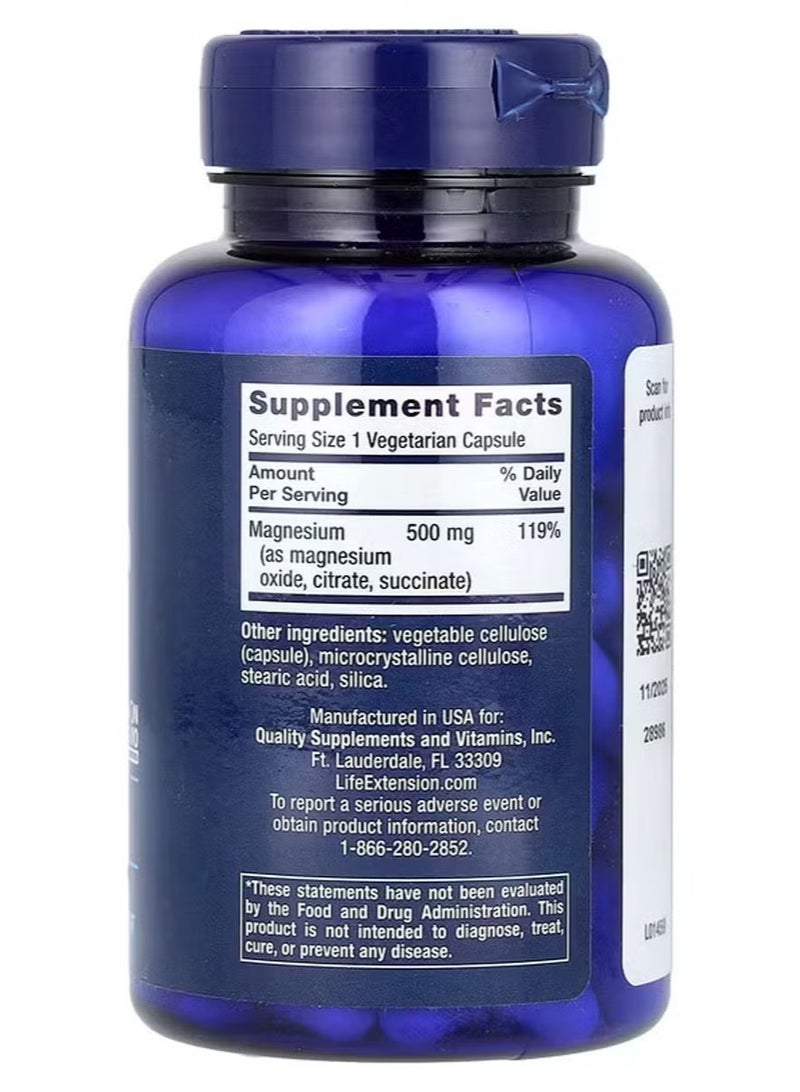 لايف إكستنشن كبسولات المغنيسيوم، 500 ملغ، 100 كبسولة نباتية - Image 2