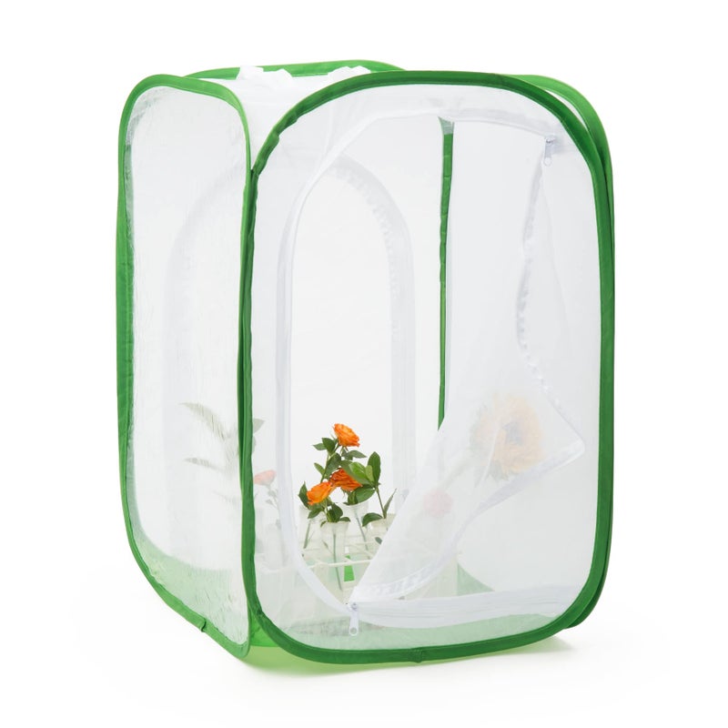 RESTCLOUD Two Doors Monarch Butterfly Habitat, Insect Mesh Cage, Caterpillar Enclosure Terrarium Pop-up (15.7 X 15.7 X 24 Inches) - Image 3