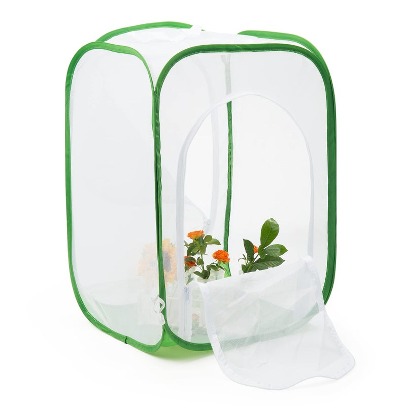 RESTCLOUD Two Doors Monarch Butterfly Habitat, Insect Mesh Cage, Caterpillar Enclosure Terrarium Pop-up (15.7 X 15.7 X 24 Inches) - Image 4