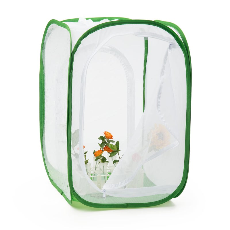 RESTCLOUD Two Doors Monarch Butterfly Habitat, Insect Mesh Cage, Caterpillar Enclosure Terrarium Pop-up (15.7 X 15.7 X 24 Inches) - Image 5