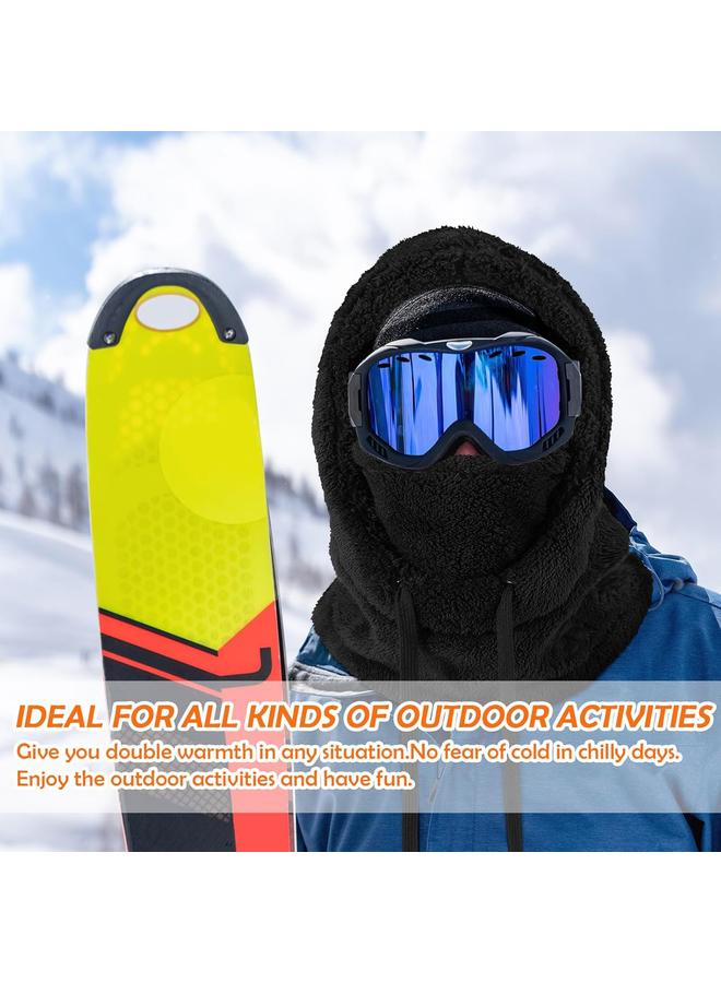 كوفوز قناع التزلج الحراري كوفوفز، قبعة الفرو الدافئة للجنسين، غطاء الرأس المقاوم للرياح مع قلنسوة دافئة للرقبة، قناع شتوي قابل للتعديل للرجال والنساء - Image 5