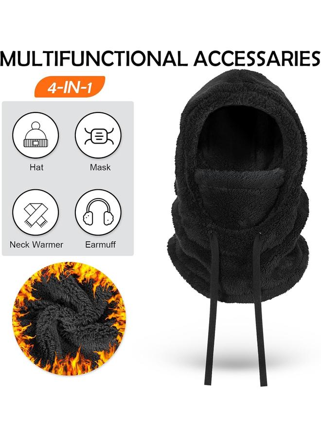 كوفوز قناع التزلج الحراري كوفوفز، قبعة الفرو الدافئة للجنسين، غطاء الرأس المقاوم للرياح مع قلنسوة دافئة للرقبة، قناع شتوي قابل للتعديل للرجال والنساء - Image 2