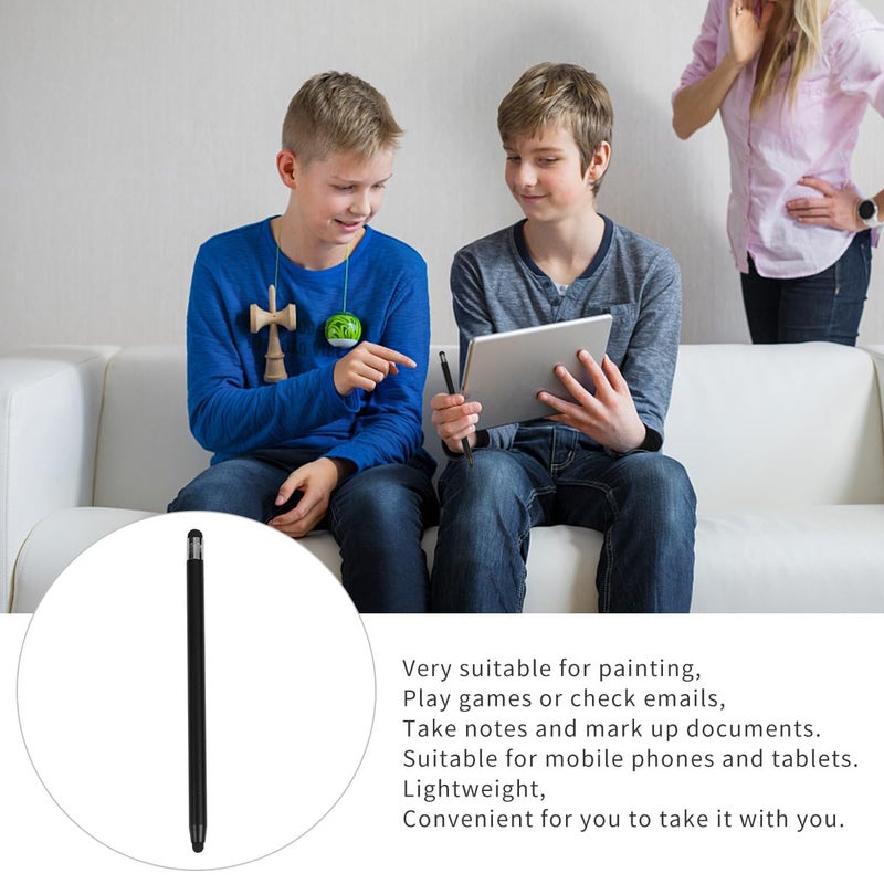 Double End Capacitive Stylus Pen 2 Pack Dark Black and Silver for Phone Tablet Touch Screen - Image 4