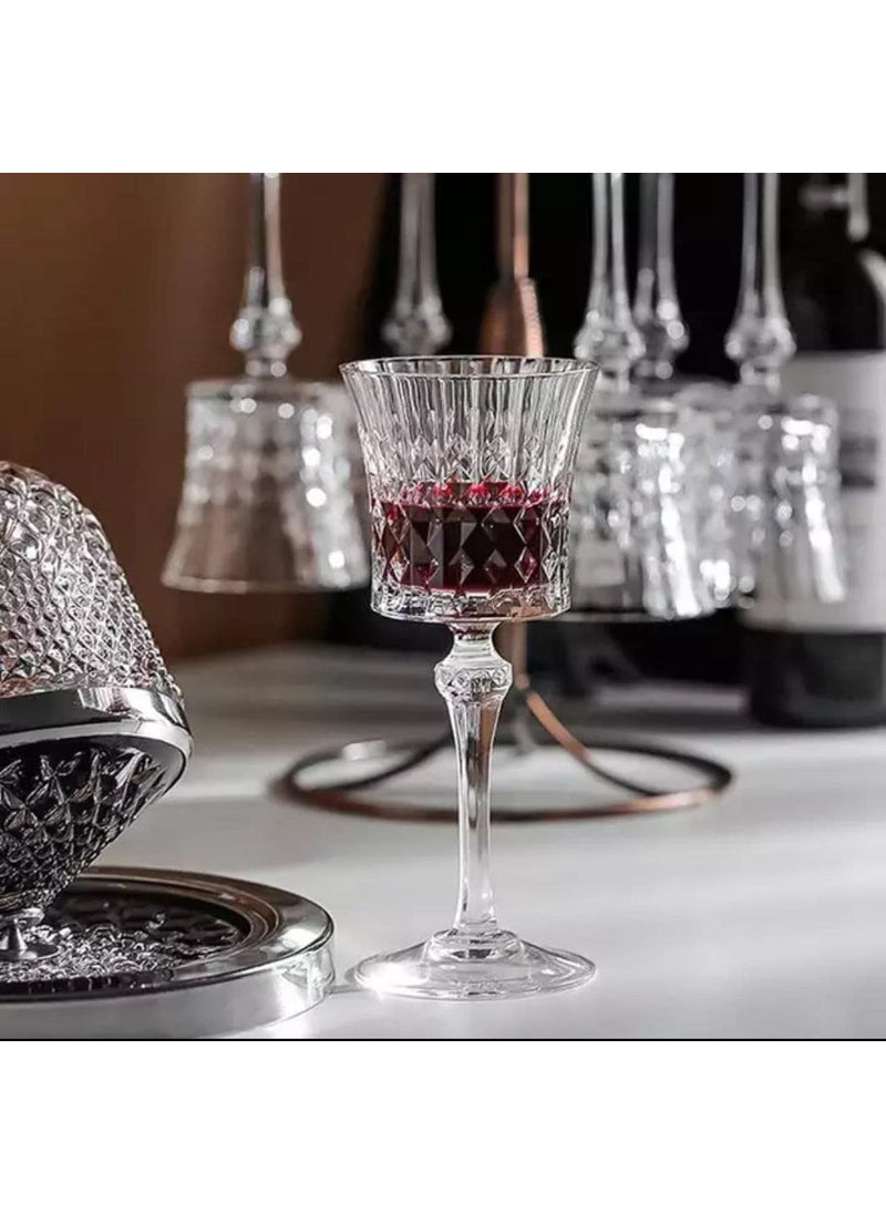 BLISS START BLISS START Crystal Wine Glasses 170 ml Lead Free Clear Classic Design Perfect for Red Wines White Wines Crystal Glass Pure Stemware Collection Cabernet Red Wine Glass Set of 6 Clear  - Image 5