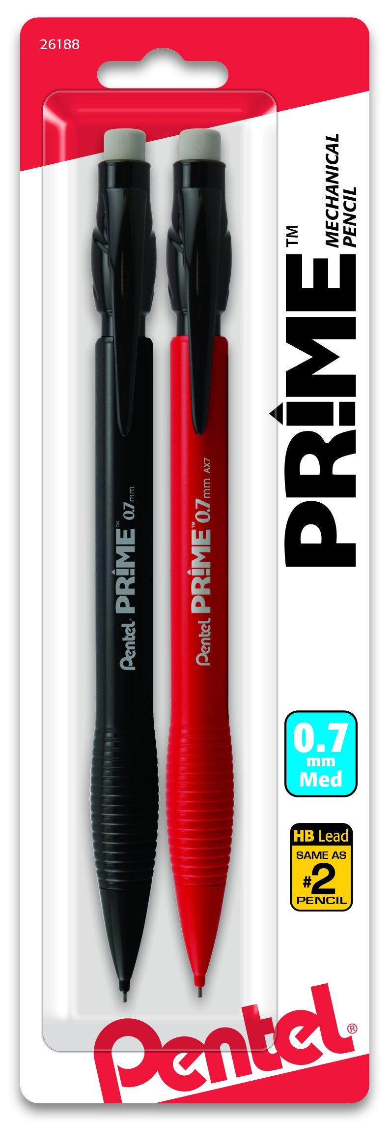 Pentel Prime Mechanical Pencil 0.7Mm Assorted Barrel Colors, Pack of 2 (AX7BP2) - Image 4