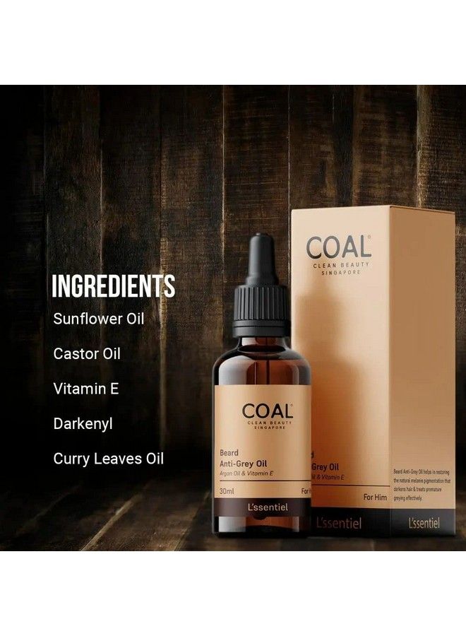 COAL CLEAN BEAUTY Beard Antigrey Oil; Sunflower Oil Castor Oil Vitamin E Darkenyl & Curry Leaves Oil ; Darkens Treats & Repairs Premature Beard Greying ; All Skin Types - Image 5