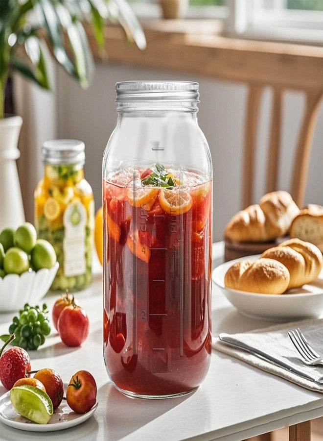 eleganttime 64 oz Mason Jar Wide Mouth 3 Pack,Large Half Gallon Mason Jar with Airtight Lid,Big 1/2 Gallon Big Mason Jars for Canning,Pickling, Fermentation and Preservation - Image 3