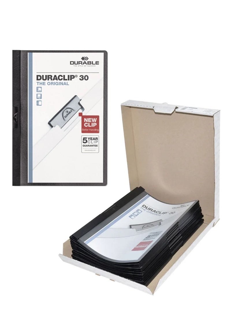 Durable مجلد Duraclip Clip مكون من 25 قطعة باللون الأسود - Image 1