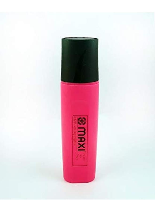 Maxi Super Fluorescent Premium Highlighter Box Of 10Pc Pink Ultra Smooth For Paper Copy And Fax  - Image 3