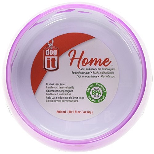 Dogit Non-Skid Dog Food and Water Bowl, Pink – BPA-Free Dish with Cute Hearts and Bones Design, Dishwasher Safe Pet Bowl, 4.9” Diameter, 10.1 fl. oz. Capacity – Durable & Stylish Bowl - Image 2