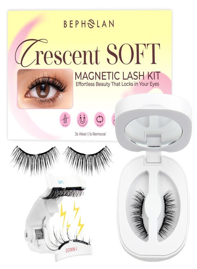 Bepholan Soft Magnetic Eyelashes, Reusable Magnetic Lashes with Applicator, Glue-free False Lashes without Eyeliner, Easy to Wear and Remove (RC24) - Image 1