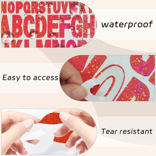 Starboling Letter Stickers,2 Inch+1 Inch Red Alphabet Sticker,Self Adhesive Vinyl for Crafts Outdoor Sign Wall Mailbox Windows Doors Car posterboard - Image 3