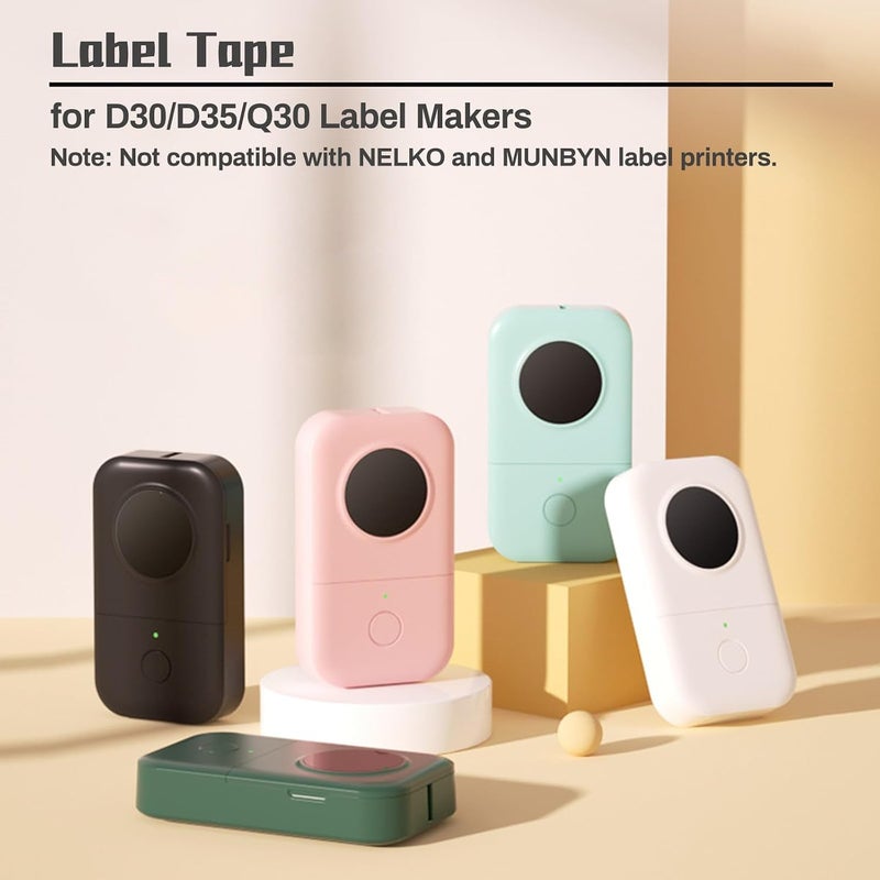 MIARALA White D30 Label Tape, Label Maker Tape-12mm×40mm(0.47"x1.57") Sticker Thermal Paper Self-Adhesive Label Tape for D30 Label Printer, White Label Tape, 3 Rolls - Image 3