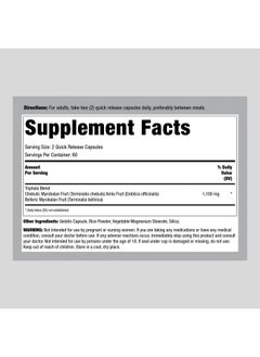 Piping Rock Triphala Capsules ; 1100 Mg ; 120 Count ; Nongmo Gluten Free Supplement  - Image 3