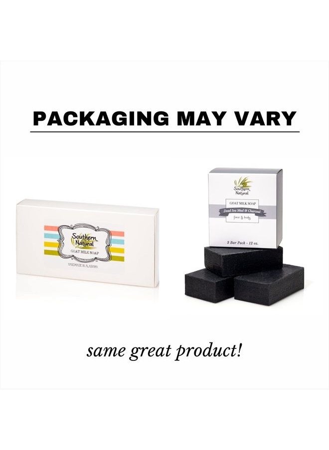 southern natural Activated Charcoal Soap Bar (3 Pack) Charcoal Face Soap, Acne Soap and Body Soap For Sensitive Skin. Made With Dead Sea Mud, Goat Milk & Peppermint Essential Oil. 4-4.5 oz bars  - Image 5
