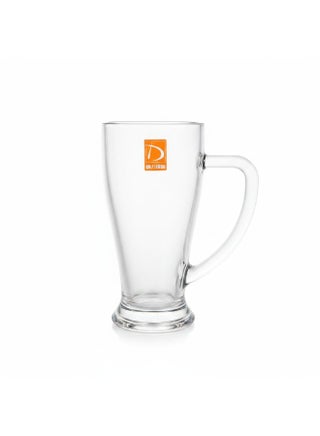Crystal Glass 650ml Beer Mug with Heavy Base and Strong Handle for Chilled Beverages
