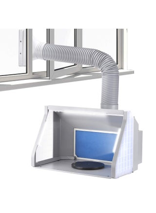 Anesty Dual Fans Airbrush Spray Booth Paint Booth with Infinitely Variable Control Led Lighting  Airflow Knob Portable Spray Booth with Builtin LEDs Turn Table Filter and Hose ADFSPB01 - pzsku/Z3544431A8B08B2DA412BZ/45/1749491914/530ae05b-6a24-4abb-8d18-0357c4aa1c36