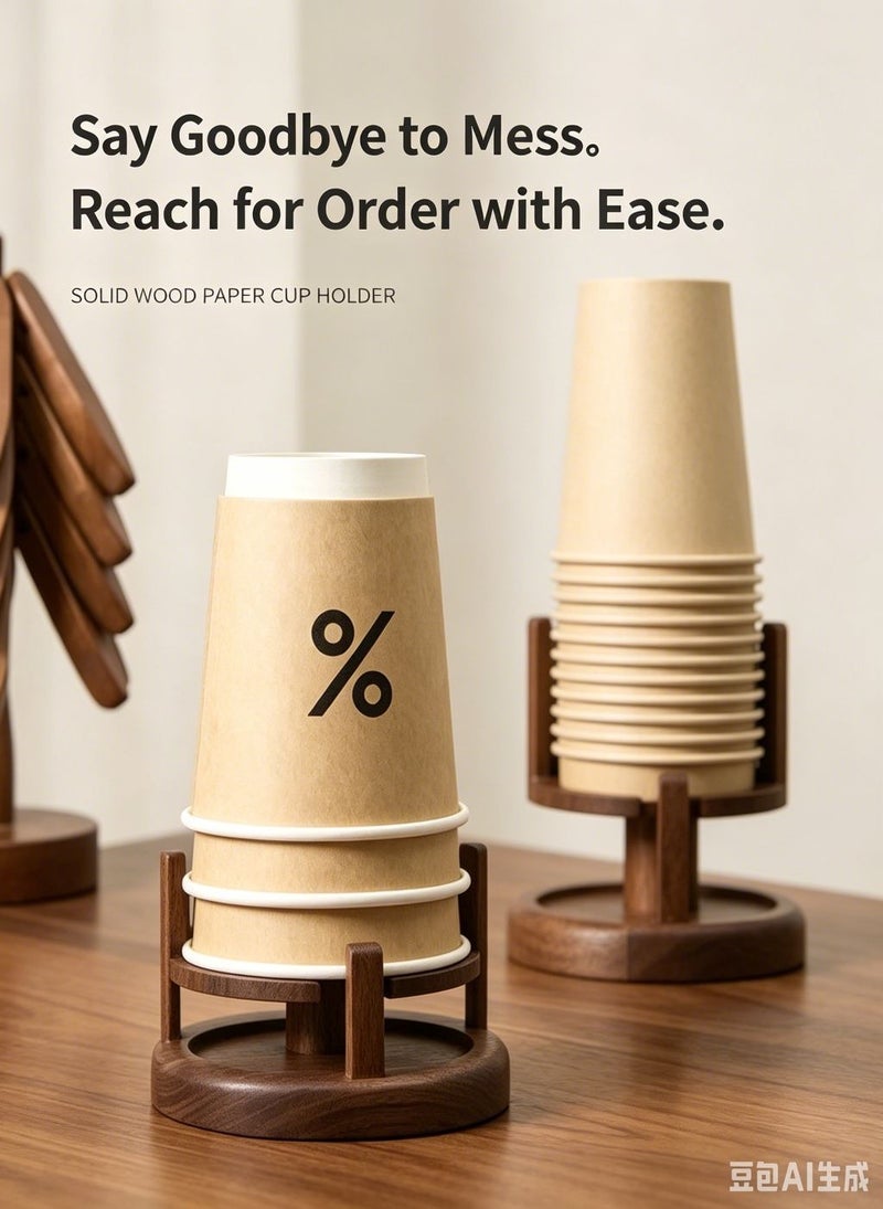 Qi Ta Simple Cup Holder, Desktop Cup Dispenser Storage Rack, Storage Essential；for Water Cups, Coffee Mugs, Paper Cups. - Image 2